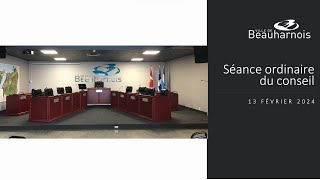 Ville de Beauharnois  Séance ordinaire du 13 février 2024 [upl. by Nidorf]