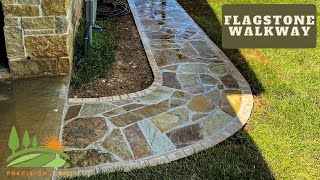 How To Build A Flagstone Walkway  Using Concrete [upl. by Schlesinger]