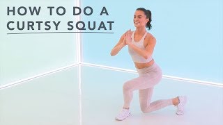 How to do a curtsy squat to tone your glutes with Megan Roup [upl. by Donough]