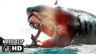 Man Vs Shark Fight Scene  MEG 2 THE TRENCH 2023 Action Movie CLIP HD [upl. by Fabri]