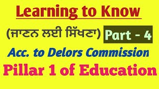 Delors Commission  First Pillar of Education [upl. by Lynnett882]