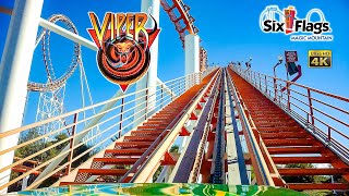 2024 Viper Roller Coaster On Ride Front Seat 4K POV Six Flags Magic Mountain [upl. by Janos847]