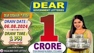 NAGALAND STATE LOTTERIES DEAR GODAVARI TUESDAY DRAW DATE 06082024 DEAR GOVERNMENT LOTTERIES [upl. by Nisaj]