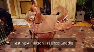 Evaluation of a Used Hilason Treeless Western Barrel saddle On the ground and on the horse [upl. by Cirdec]