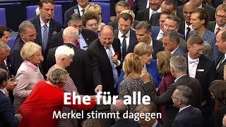 Ehe für alle Merkel stimmt mit Nein [upl. by Ezaria]