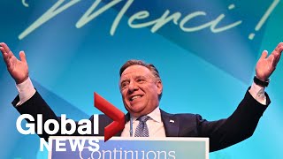 Quebec election 2022 François Legault delivers speech after quothistoric victoryquot [upl. by Ayotaj]