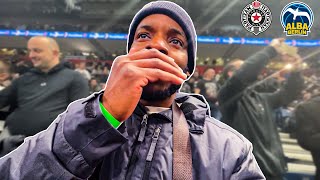 American Fan Experiences SERBIAN Basketball INSANE Atmosphere Partizan vs Alba Berlin [upl. by Beata]