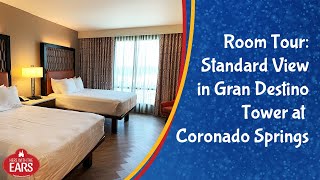 Coronado Springs Resort Gran Destino Tower Standard View Room Tour Walkthrough [upl. by Adnomar316]