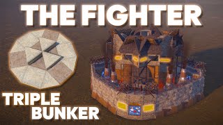 The Fighter  TRIPLE BUNKER Base for TrioSmall Group  Rust Base Design 2023 [upl. by Atiuqehs]