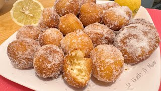 FRITTELLE DELLA NONNA AL CUCCHIAIO in 5 minuti  Nuvolette Sofficissime al limone per Carnevale 🎉🍋 [upl. by Aibun]