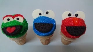 ice cream cake cones elmo cookie monster oscar the grouch [upl. by Aticnemrac]