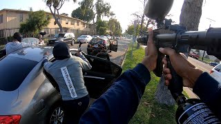 PAINTBALL WAR IN THE HOOD COPS WERE CALLEDFt Tippman Tmc Paintball Gun [upl. by Carmine]