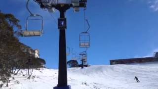 A Ride On The Playground Double Chairlift at Mt Hotham [upl. by Brose]