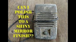 Shining and polishing a CORRODED drivein speaker to a REFLECTIVE MIRROR FINISH [upl. by Myk299]