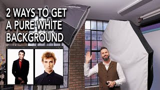 High Key Lighting Tutorial  Two ways to get a pure white background in the photo studio [upl. by Theo]