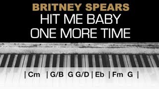 Britney Spears  Hit Me Baby One More Time Karaoke Chords Acoustic Piano Cover Instrumental Lyrics [upl. by Petula]