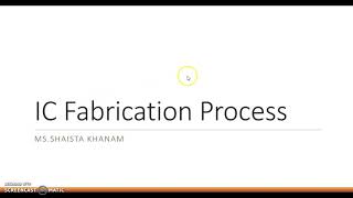 IC fabrication Process [upl. by Granlund]