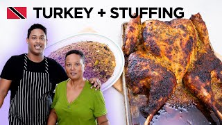 Spatchcocked Turkey with Homemade Stuffing Recipe by Shaun amp Gizelle 🇹🇹 Foodie Nation [upl. by Euqinad]