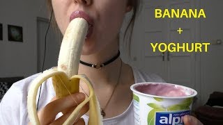 🍌Eating YOGHURT from BANANAS Relaxing Eating Sounds [upl. by Vinnie]