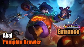 Akai Pumpkin Brawler Skin Halloween Entrance Upscale 4K Mobile Legends MOBILELEGENDS [upl. by Wenona]