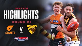 GWS Giants v Hawthorn Highlights  Round 21 2024  AFL [upl. by Ainesej]