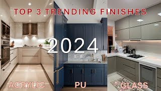 Top Trending Kitchen 2024  Acrylic kitchen  PU kitchen  Lacquered Back Painted Glass Kitchen [upl. by Anyd795]