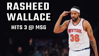 Rasheed Wallace Hits First 3 as a Knick MSG goes CRAZY knicks [upl. by Helbon74]