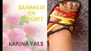 SANDALIAS TEJIDAS A CROCHET PASO A PASO  PARA DAMAS 👡 [upl. by Parnas453]