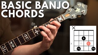 BASIC BANJO CHORDS  Beginner 5String Banjo Lesson [upl. by Izaak]