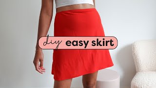 the easiest skirt you will sew ✨ FREE pattern DIY elastic waist skirt [upl. by Yenitsed77]