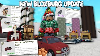 NEW BLOXBURG CHRISTMAS UPDATE NEW TRUCK ADVENT CALENDAR FOODS FURNITURE AND MORE [upl. by Sello]