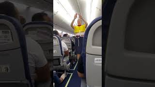 Flight instructions given by the flight staff amazing viral video airplane beautiful [upl. by Shulins441]