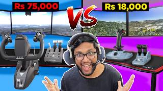 Rs 75000 Flight Yoke VS Rs 18000 Flight Joystick [upl. by Eiltan42]