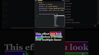 Oneliner to fix shadows borders and gradients that break multiple lines [upl. by Izy]