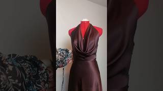 How to drape a bias cowl neck halter dress moulage draping shortvideo fashiondraping [upl. by Llerat]