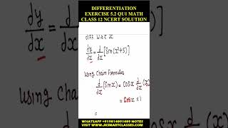 Derivatives Exercise 52 Q1 sinx²  5 derivatives math class12 cbse pseb ncertsolution [upl. by Eniamirt701]