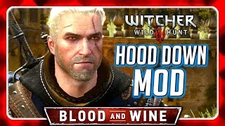 Witcher 3 Lowered Hood Mod for Grandmaster Feline Cat Schoool Armor  Blood and Wine [upl. by Myers]