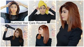 SUMMER HAIR CARE ROUTINE FOR SILKY STRONG AND SHINY HAIR  RINKAL SONI [upl. by Cord]