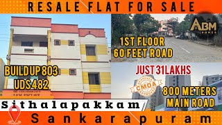 IDNO188💗RESALE FLAT 2BHK SALE SITHALPAKKAM SANKARAPURAM 60 FEET ROAD 1ST FLOOR RESIDENTIALAREAflats [upl. by Kristan787]