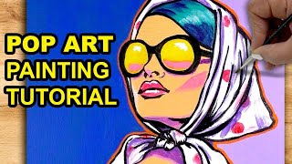 Learn how to paint in POP ART Style  Acrylic Painting Tutorial [upl. by Antoinette]