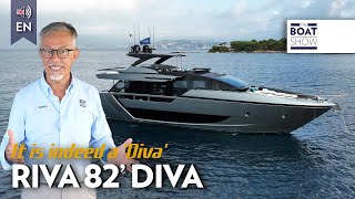 ENG RIVA 82’ DIVA  Yacht Tour and Review  The Boat Show [upl. by Elleoj313]