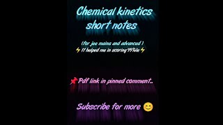 Chemical kinetics short notes  Jee short notes  Jee 2023  jeemainjeeadvancedneetviral shorts [upl. by Assed]