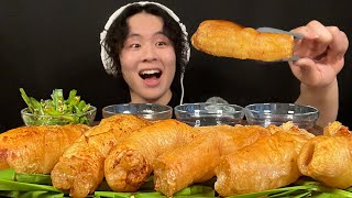 ASMR カリカリに焼いたホルモンテチャン‼️【咀嚼音大食い】 [upl. by Ardnazil]