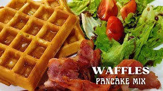 WAFFLES using pancake mix [upl. by Eiggam314]