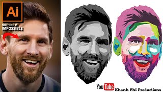 Hướng dẫn chi tiết WPAP ART Messi trên Adobe Illustrator WPAP Art Tutorial in abobe Illustrator [upl. by Joliet]