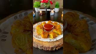 Trending recipe of crunchy Pakoda Roll Bites shorts snacks recipe bread potato [upl. by Chatwin576]