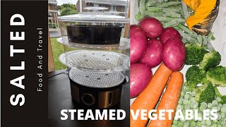 STEAMED VEGETABLES STEAMED VEGETABLES IN STEAMER سٹیم سبزی  भाप वाली सब्जी  EASYWAY TO STEAM VEG [upl. by Ainaznat]