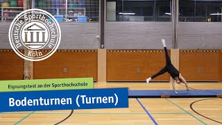 Bodenturnen Turnen  Eignungstest an der Sporthochschule [upl. by Ruenhcs]