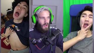 PewDiePie REACTS TO RiceGum REACTION of THE IdubbbzTV DISSTRACK [upl. by Daney]