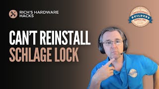 HELP Cant reinstall SCHLAGE Lock [upl. by Aihtebat]